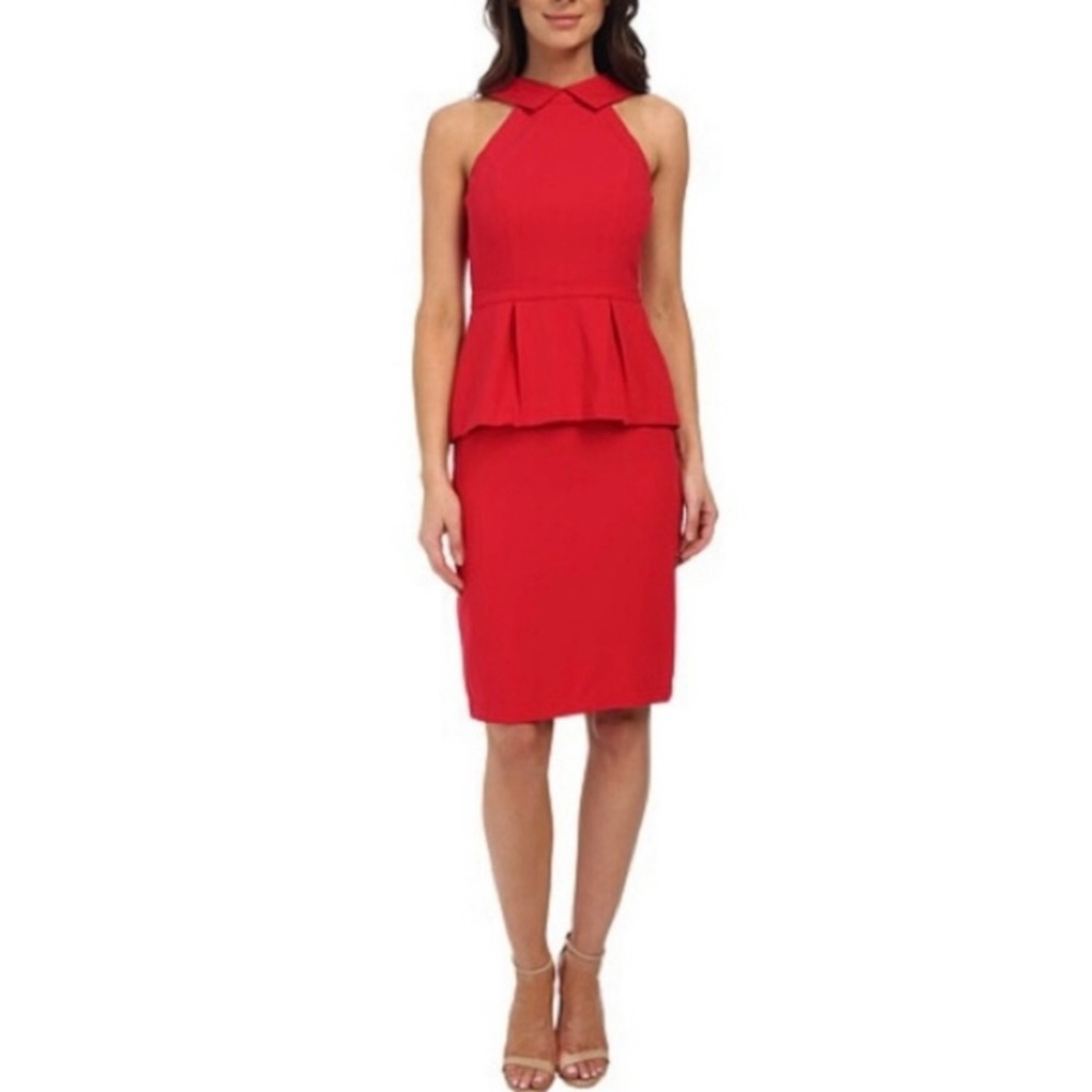 BCBG Red Tula Peplum Dress